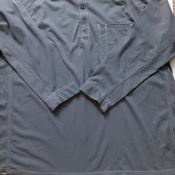 Bulwark iQ Series Comfort Knit Men's FR Henley Gray Size XXL - Picture 11 of 16